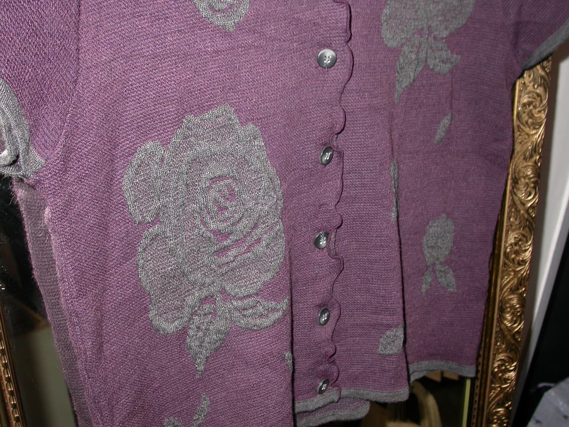 Vintage purple rose knit cardigan 상품이미지4