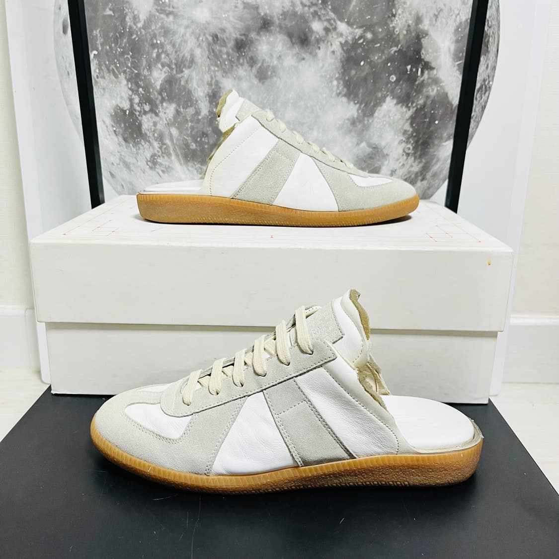 정품 38.5) 마르지엘라 독일군 컷아웃 뮬 스니커즈 240~245 상품이미지1