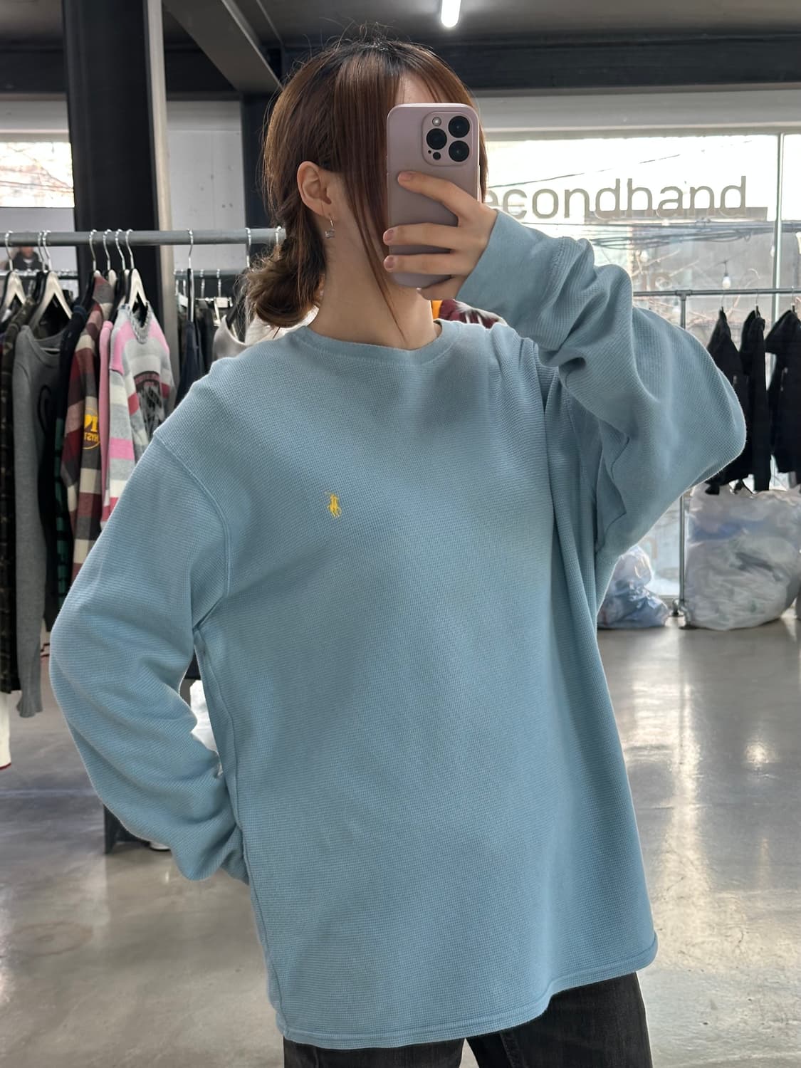 폴로랄프로렌 자수 코튼 와플니트 맨투맨 상품이미지2