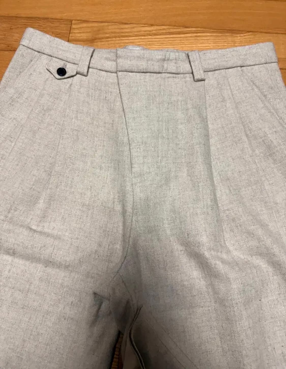 STU 2턱 겨울 슬렉스 와이드 팬츠 아이보리 상품이미지2