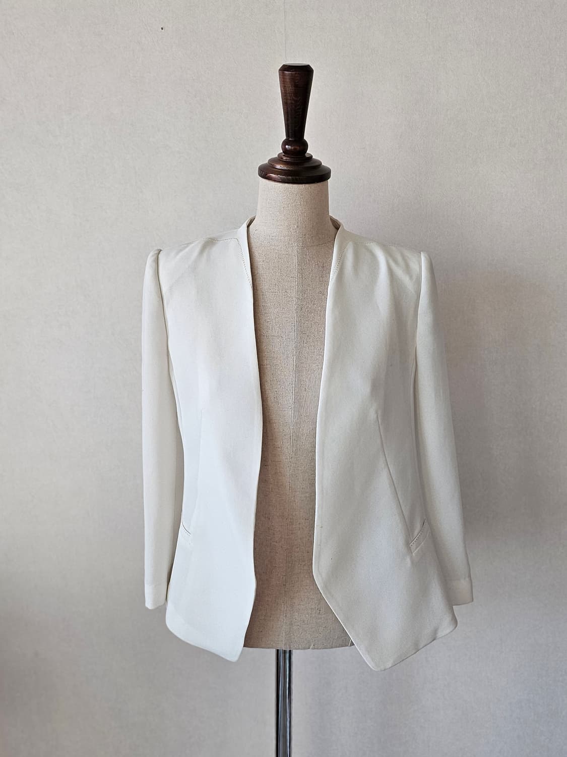 화이트 아이보리 노카라 자켓 66 / 봄여름 얇은 자켓 상품이미지3