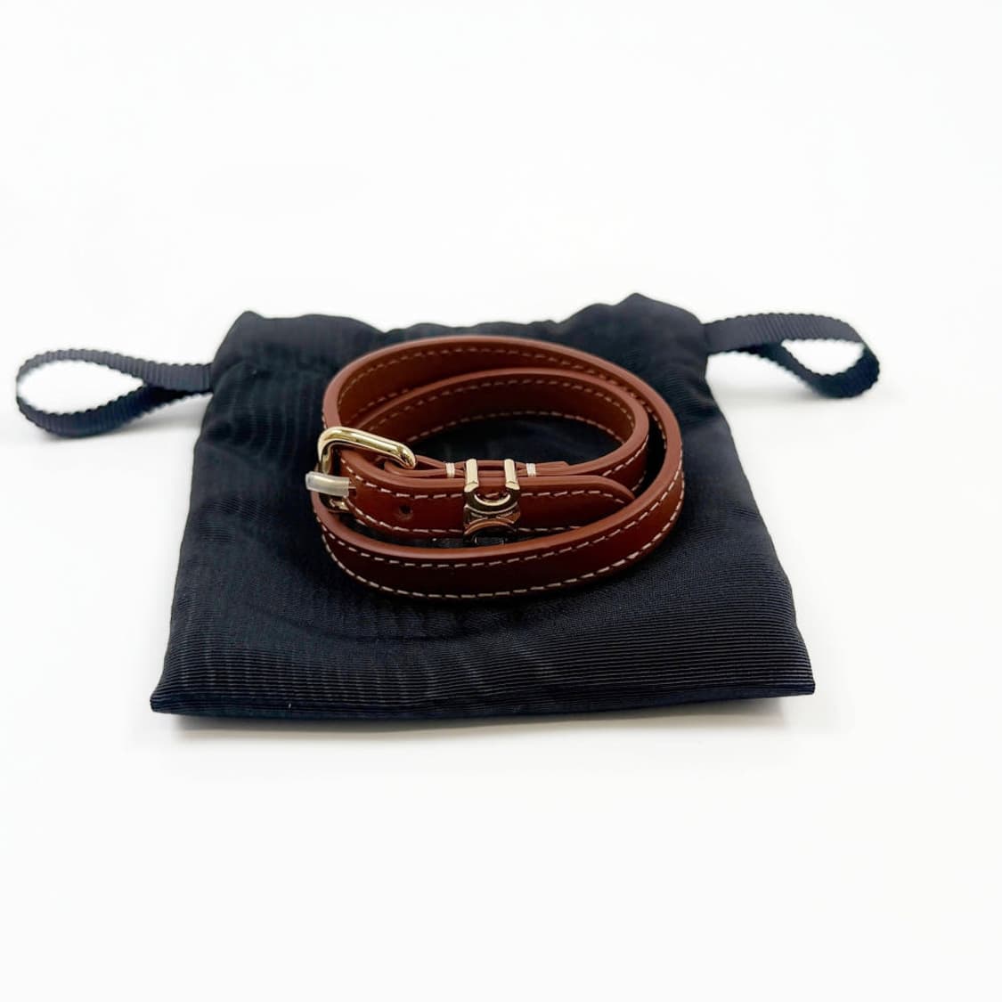 (정품 100%) 셀린느 트리오페 레 퀴르 더블 가죽 팔찌 460SF3B 상품이미지1