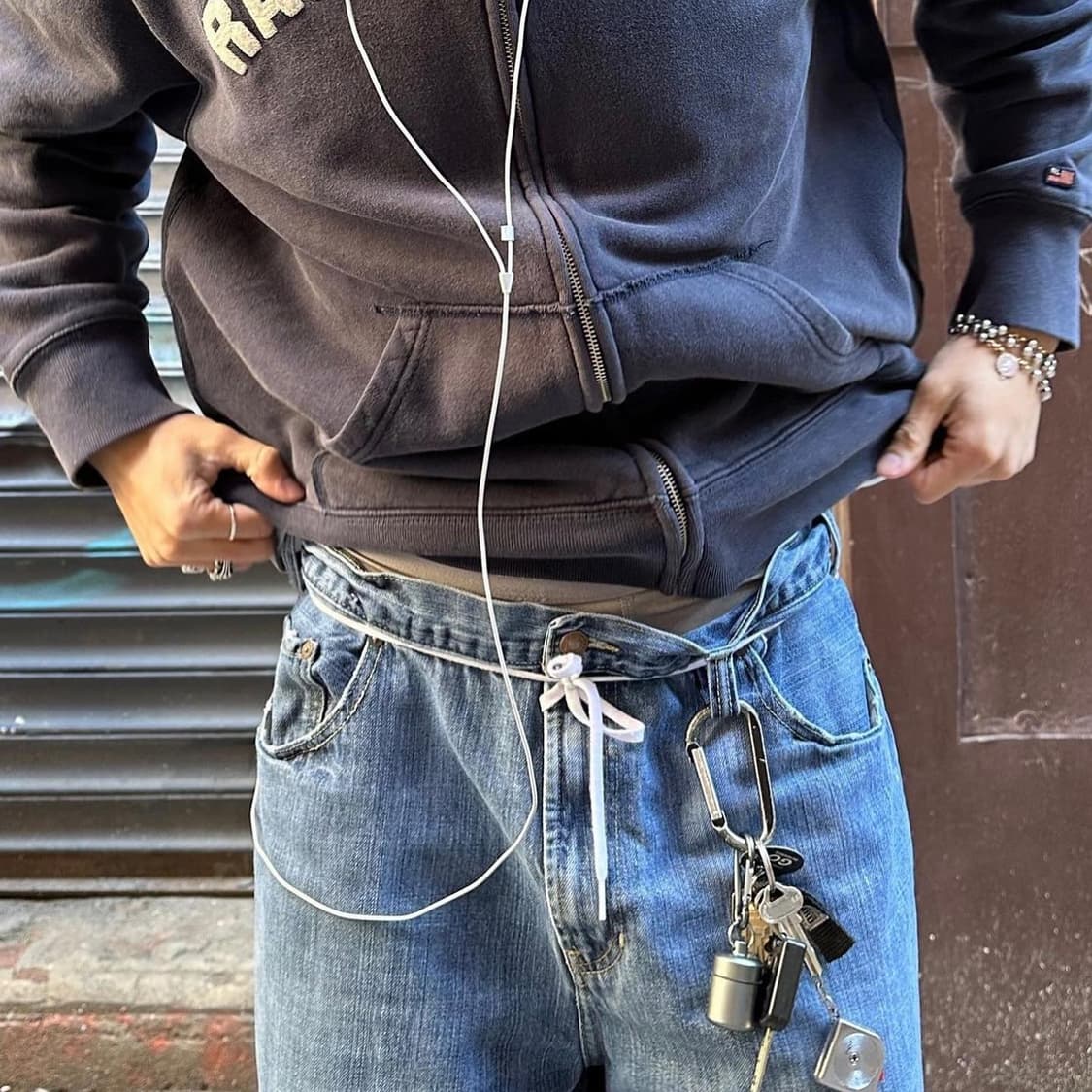 빈티지 폴로 랄프로렌 스펠아웃 아치로고 후드집업 브라운 상품이미지8