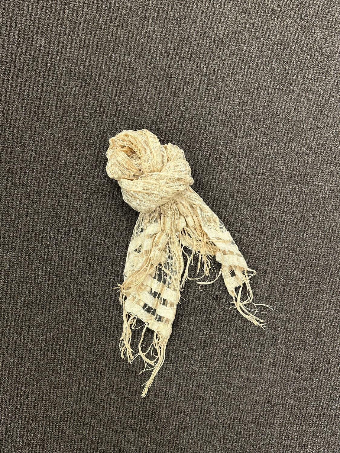 Japanese vintage 그런지 베이지 머플러 상품이미지2