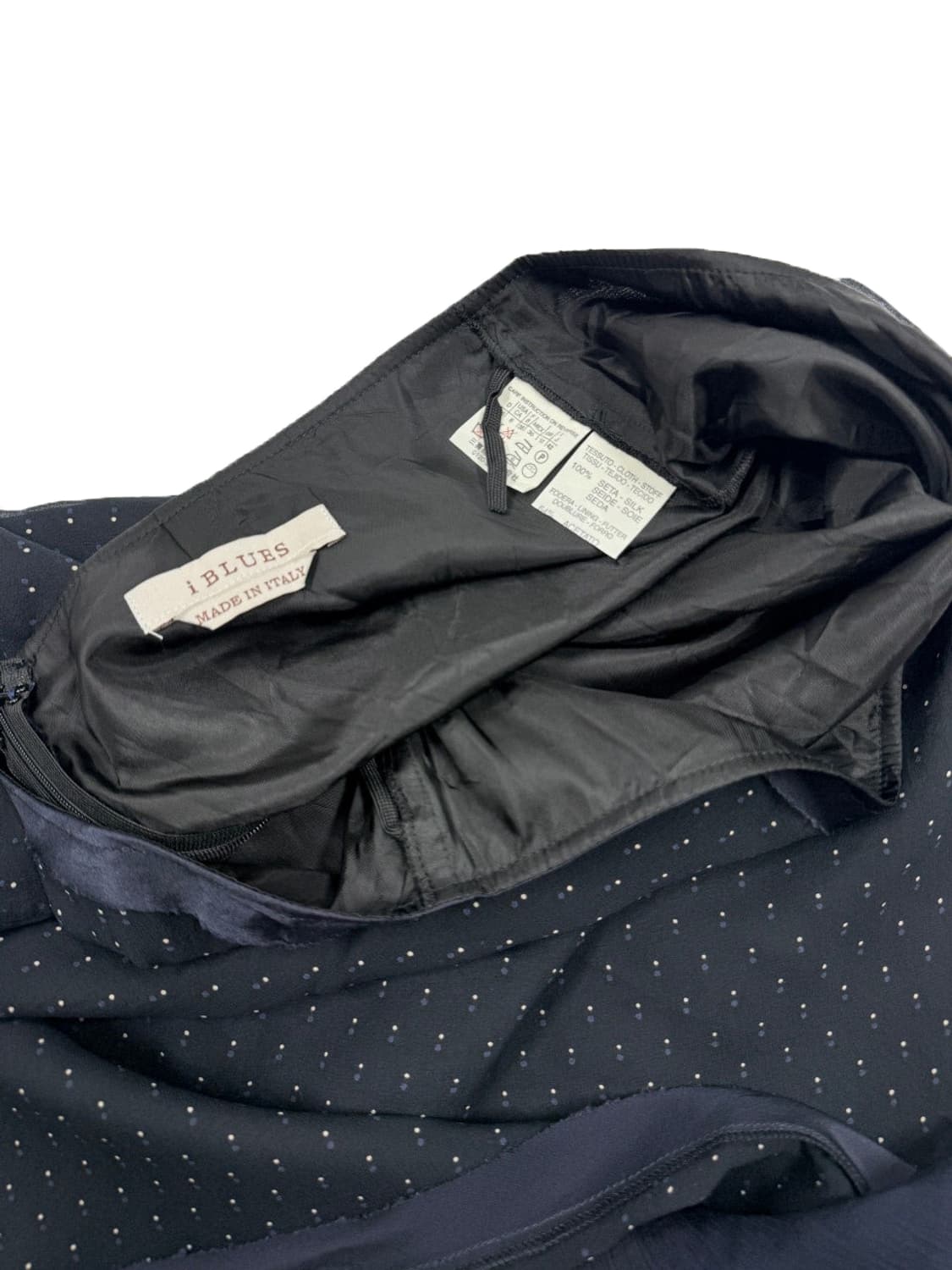 빈티지 iBLUES 네이비 도트 레이스 미디 스커트 상품이미지3