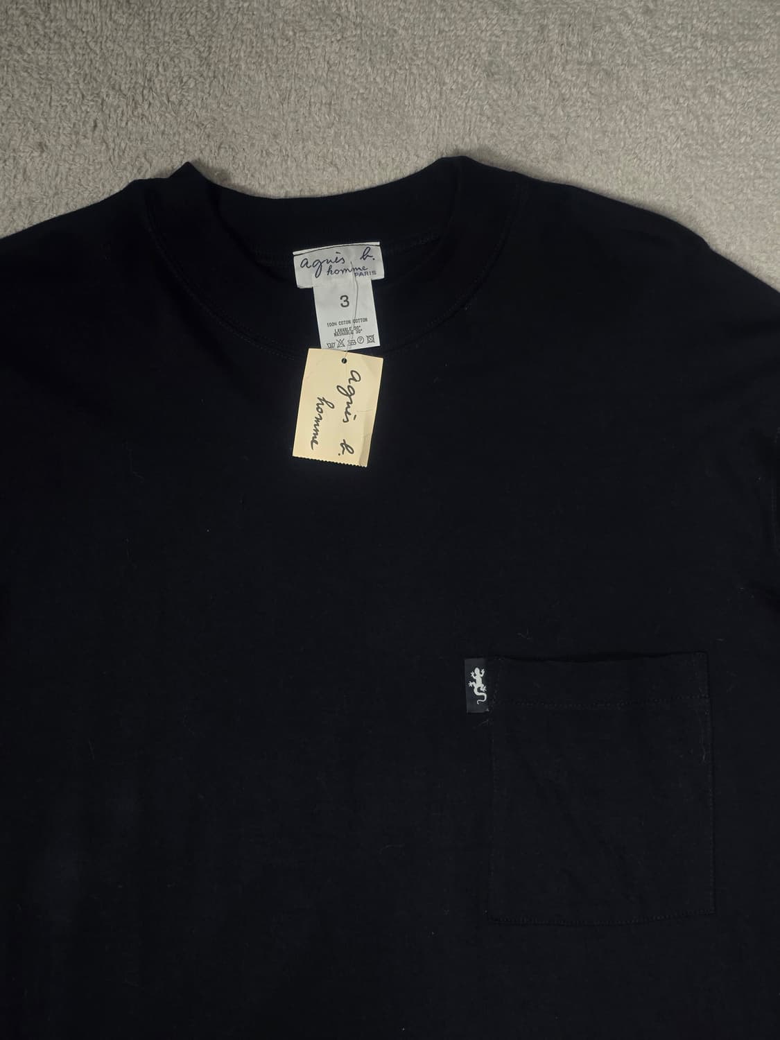 아네스베 옴므 블랙 코튼 롱 슬리브 3  상품이미지2