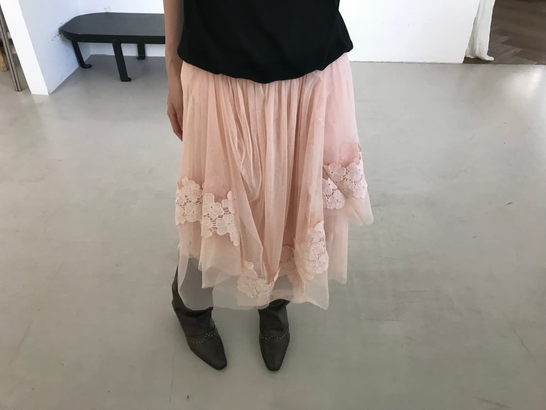 vintage pink lace skirt 상품이미지1