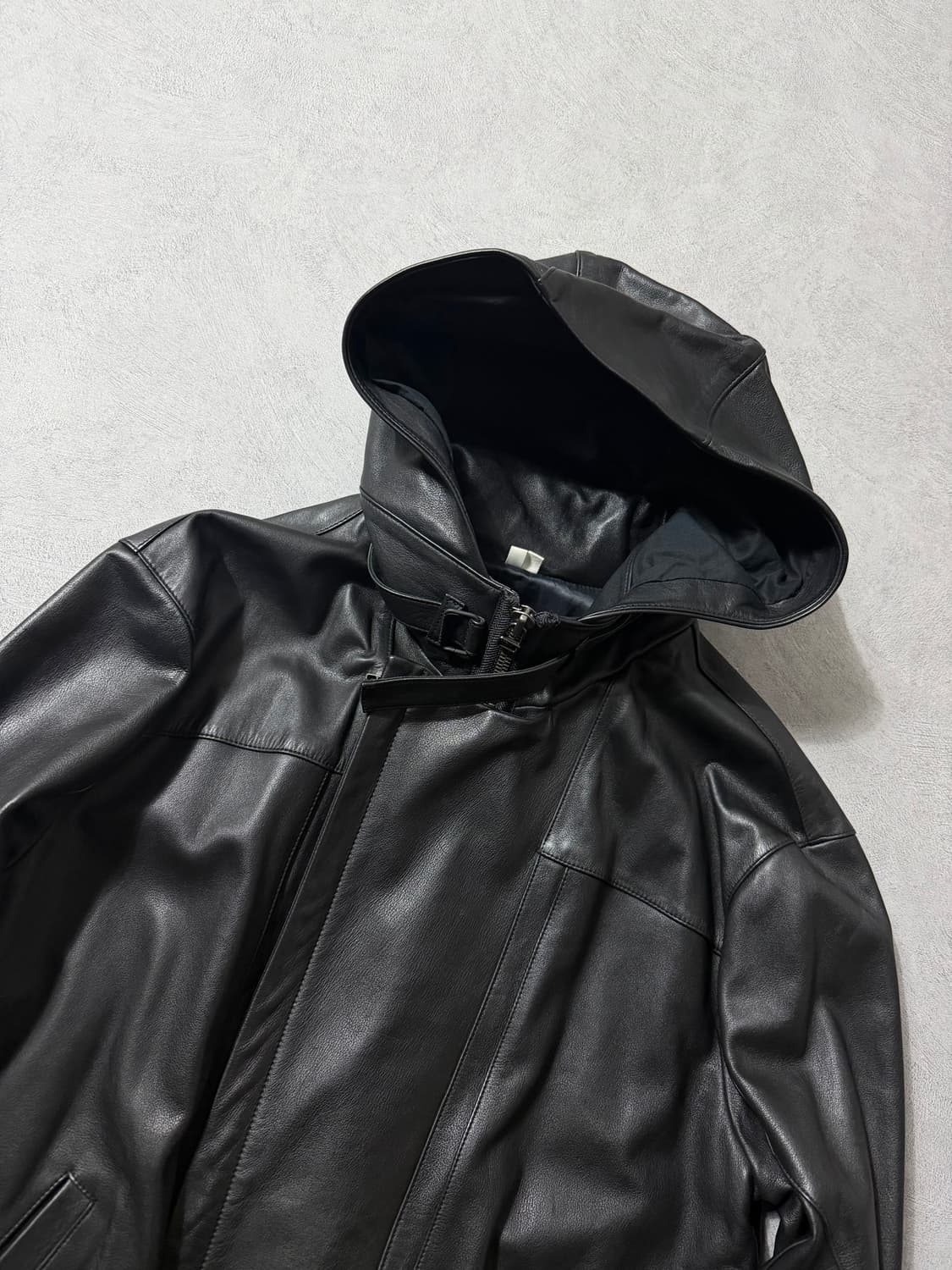 헬무트랭X트래비스스캇 카우스킨 후드 레더자켓  상품이미지3