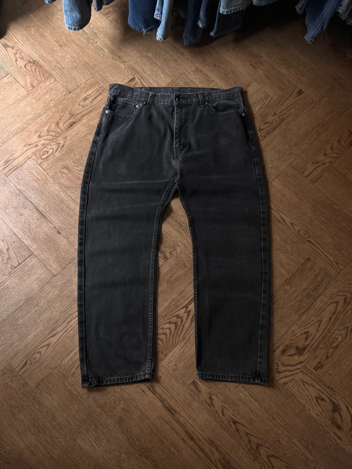 [38]리바이스 505 레귤러 스트레이트핏 흑청 데님 팬츠 상품이미지2