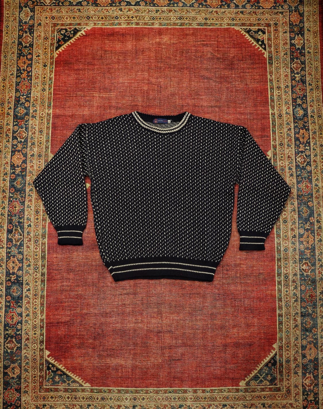 80~90s 빈티지 브리티쉬 버드아이 울 니트 판매 상품이미지1