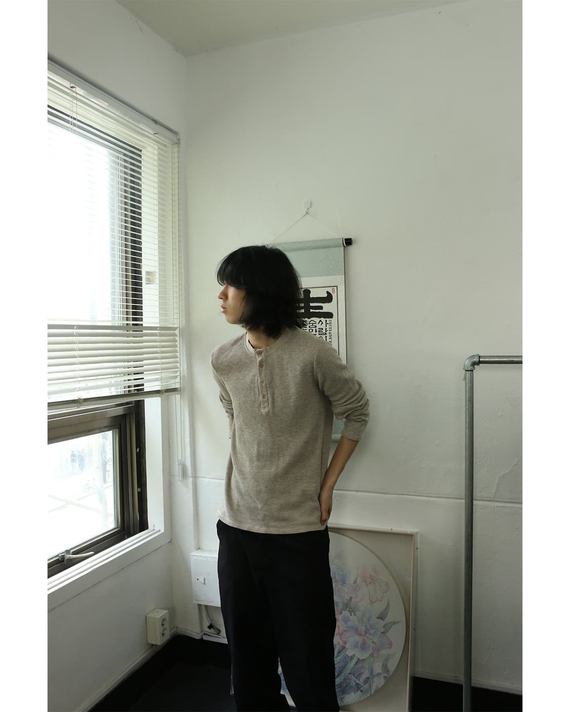  아르마니 익스체인즈 헨리넥 와플 니트 상품이미지2