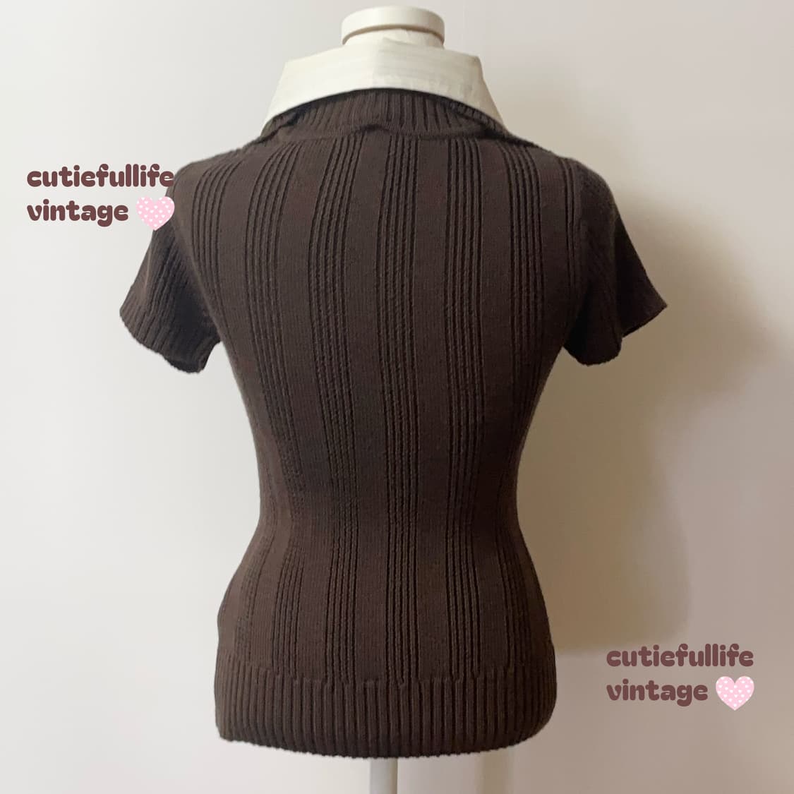 핑키앤다이안 딱붙핏 반팔 니트 상품이미지2