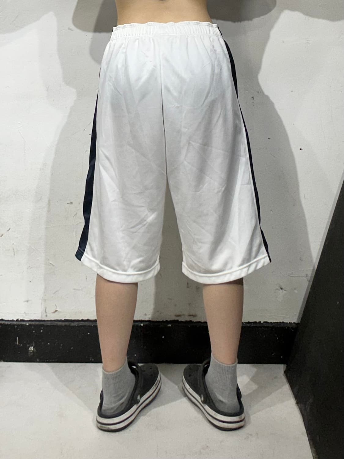 아디다스 화이트 블랙 사이드 라인 버뮤다 반바지 트레이닝 팬츠 L 상품이미지3