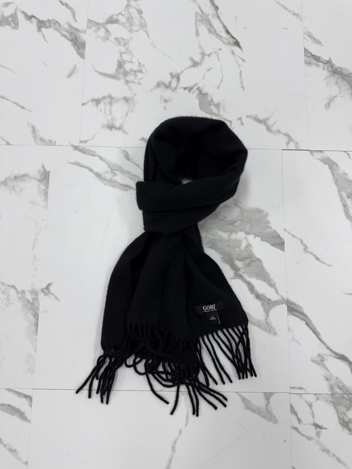 GOBI 고비 블랙 캐시미어 100% 머플러 상품이미지1