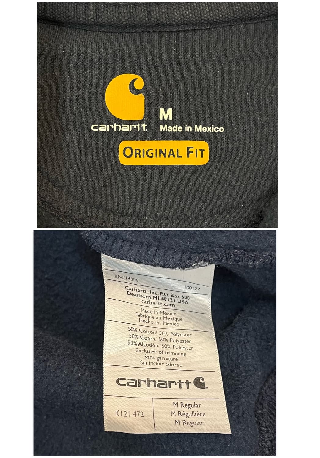 칼하트 기모 후드티 네이비 M #csz3964 상품이미지3