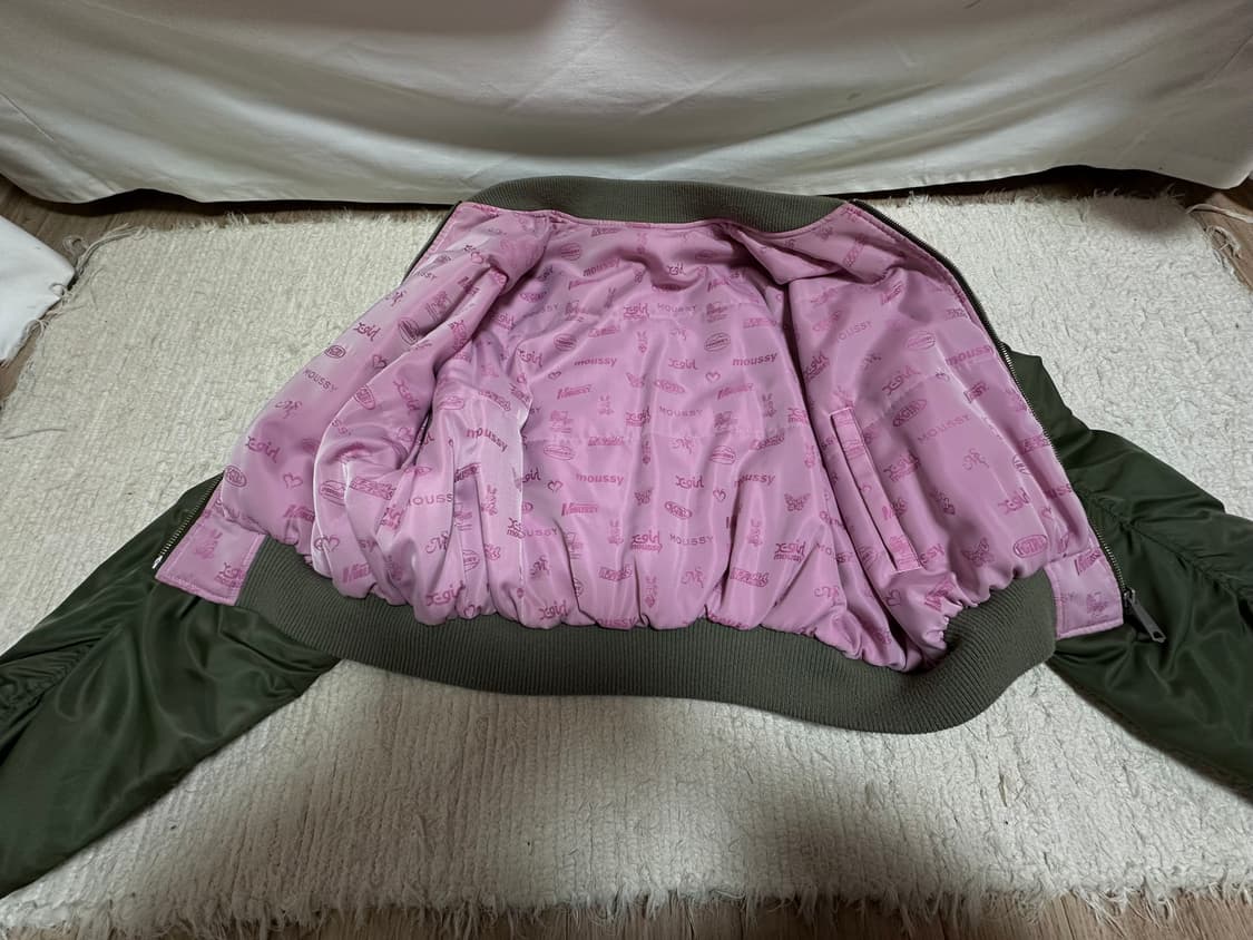 X-girl X MOUSSY 엑스걸 리버시블 항공점퍼 ma-1올리브카키 상품이미지3