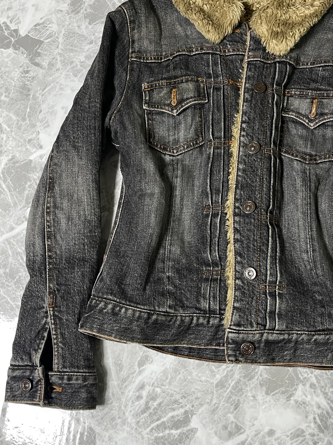 (Unknown)denim fur jacket 상품이미지3