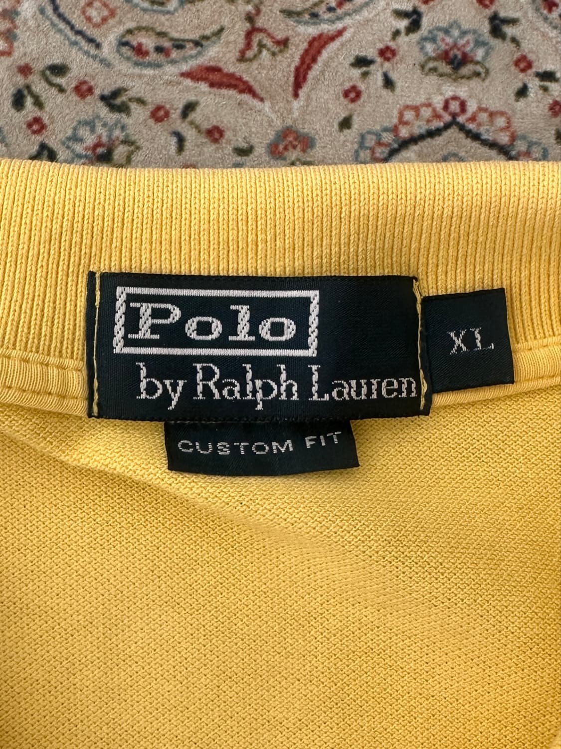 폴로 랄프로렌 옐로우/블루 커스텀핏 빅포니 카라티  상품이미지5