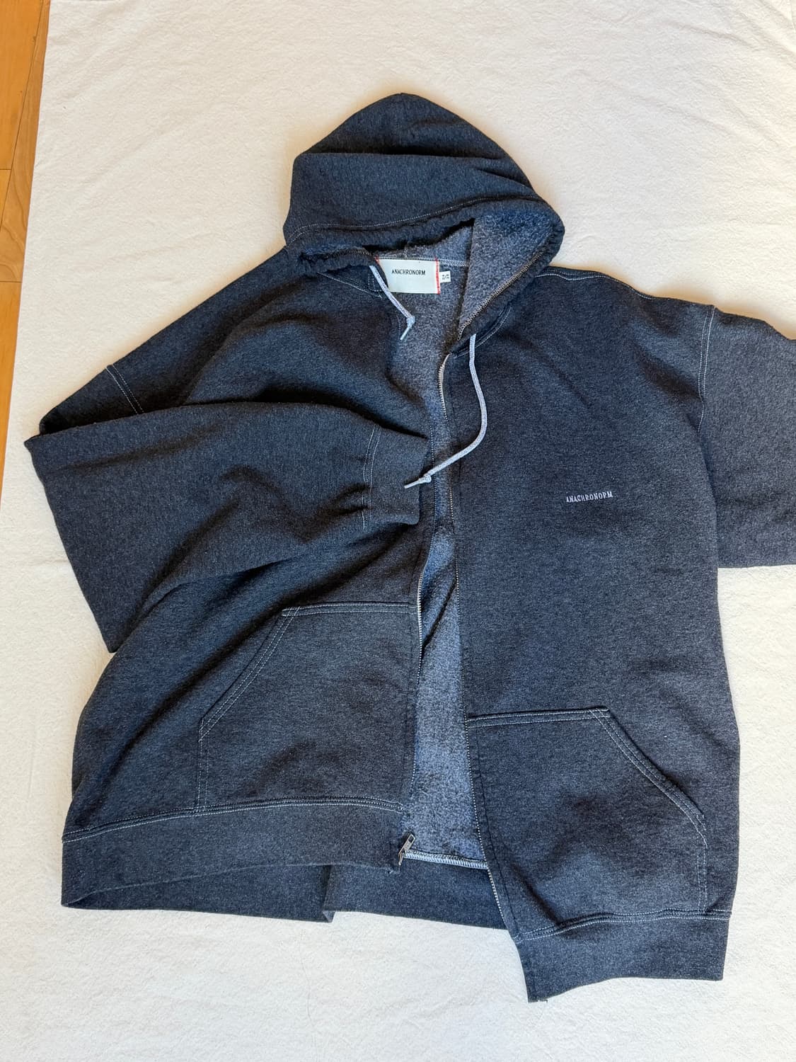 아나크로놈 회색 오버핏 후드집업 38 상품이미지2