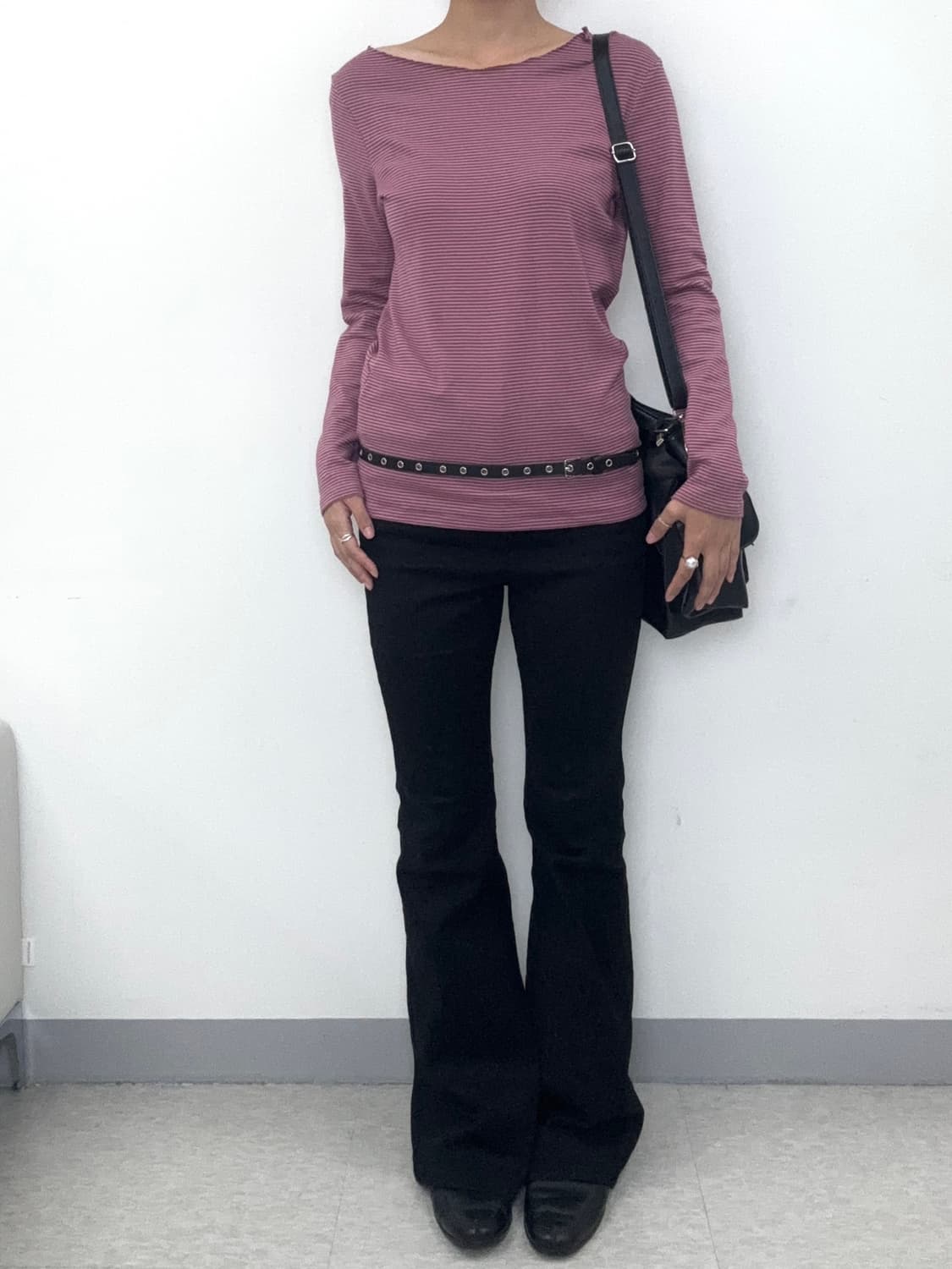 빈티지 핑크 스트라이프 롱슬리브 상품이미지5