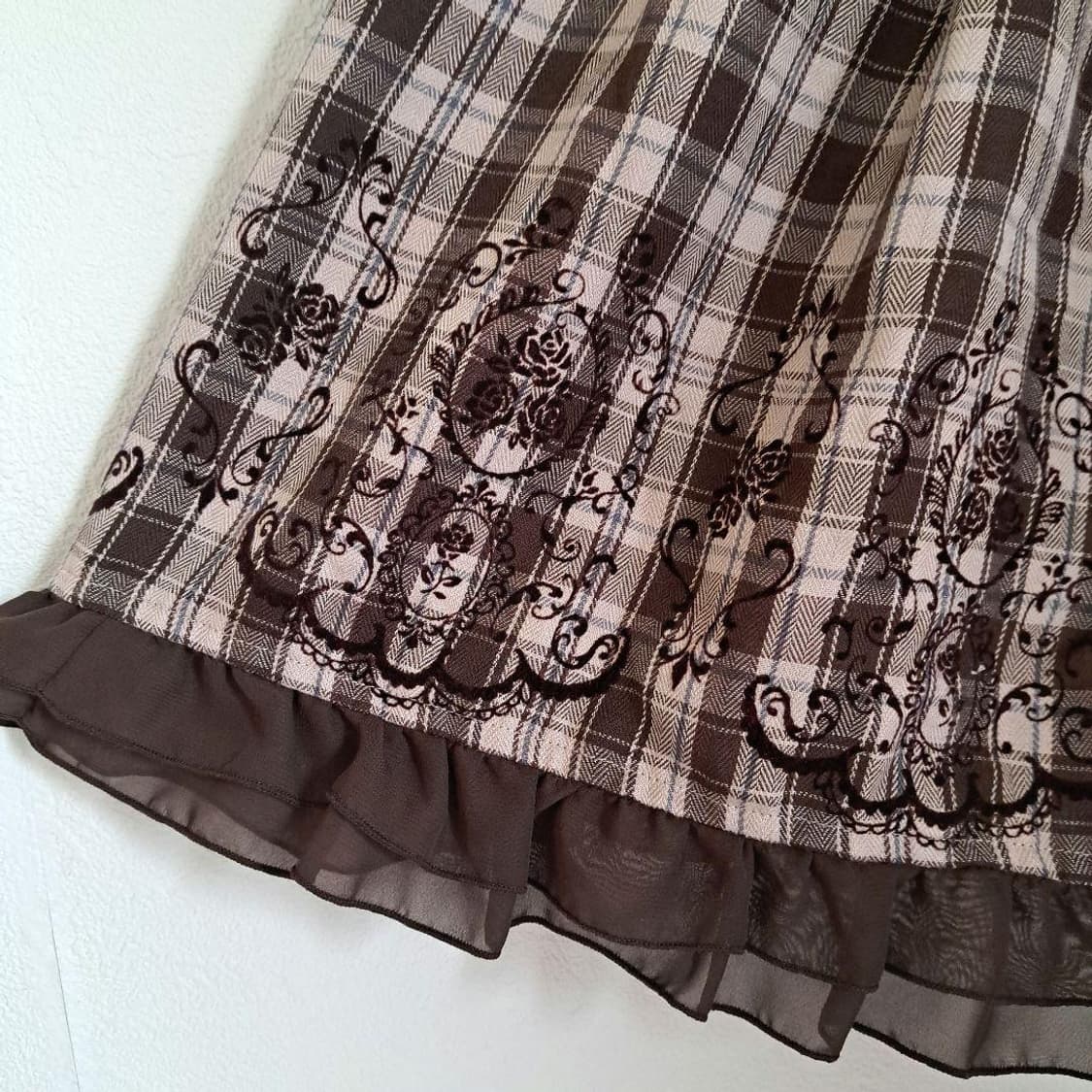 엑시즈팜 초코체크 라떼갸루 원피스 리즈리사 모리걸 히메갸루 상품이미지2