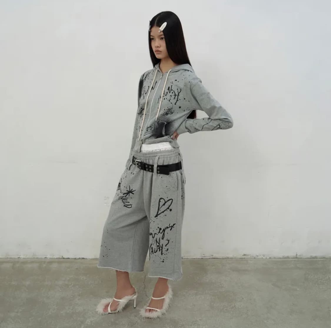 LCDC 프린트 후드집업, 버뮤다팬츠 세트  상품이미지2