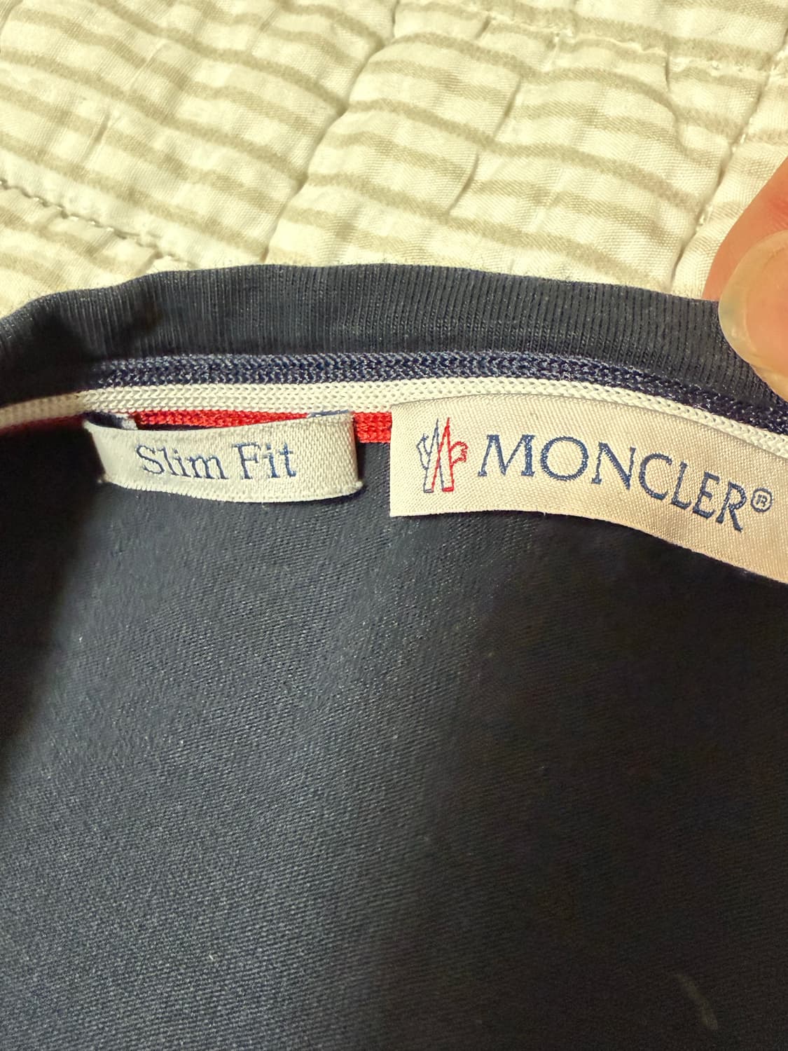 몽클레어 슬림핏 반팔 네이비 상품이미지4