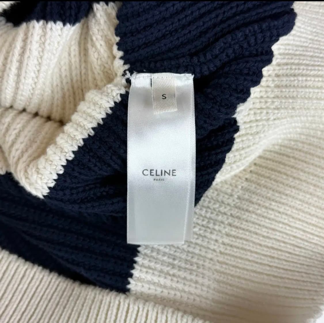 [정품] CELINE 스트라이프 아이보리 니트 S 상품이미지5