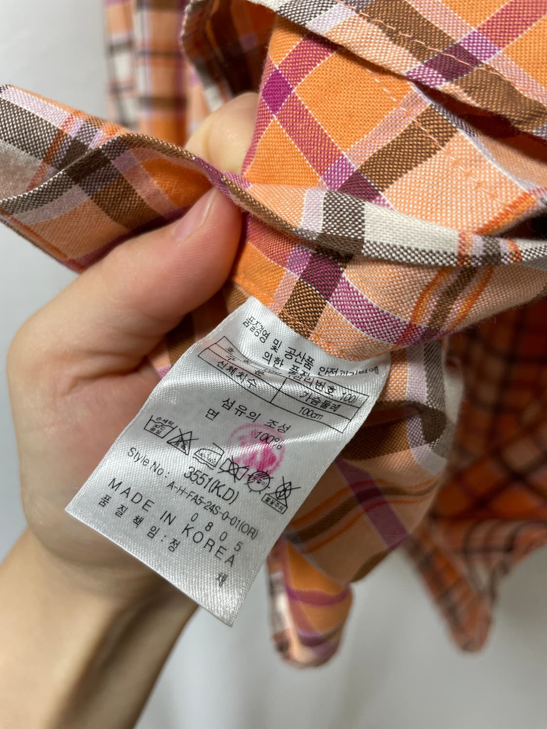 헨리코튼 남성 사계절용 체크셔츠 100 _ 오렌지 상품이미지10