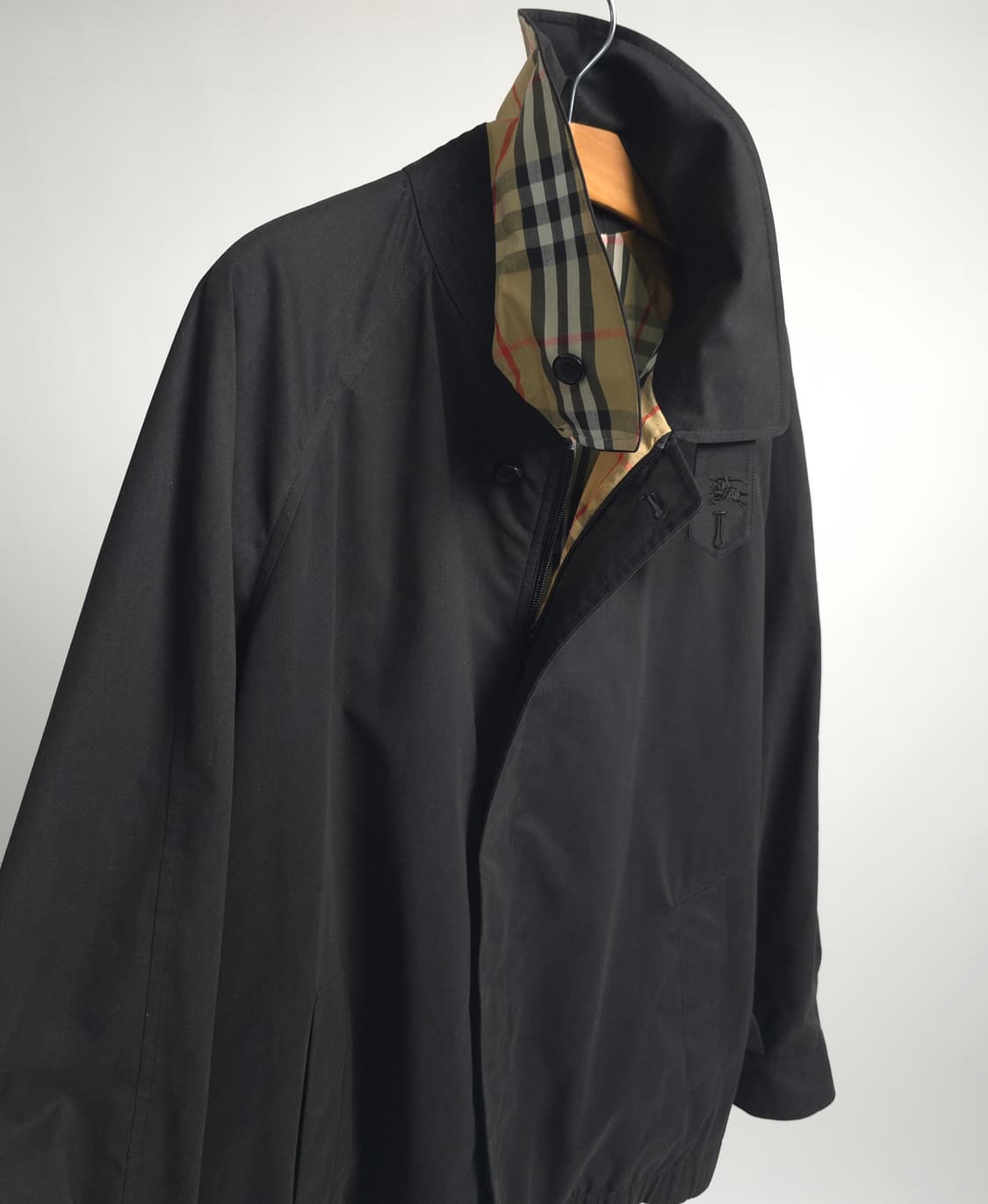 버버리 런던 정품 블랙 블루종 자켓 바람막이 해링턴 점퍼 105 110 상품이미지4