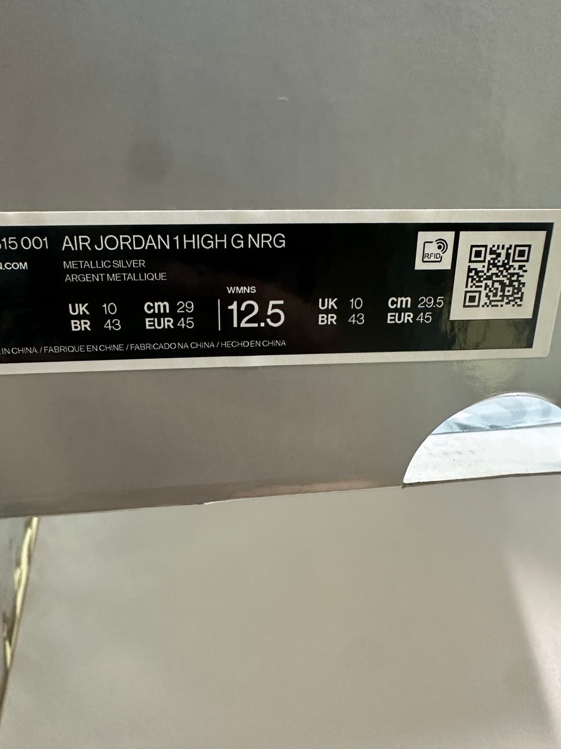 조던 1 하이골프 NRG 메탈릭 실버 포톤 더스트 새상품 상품이미지3