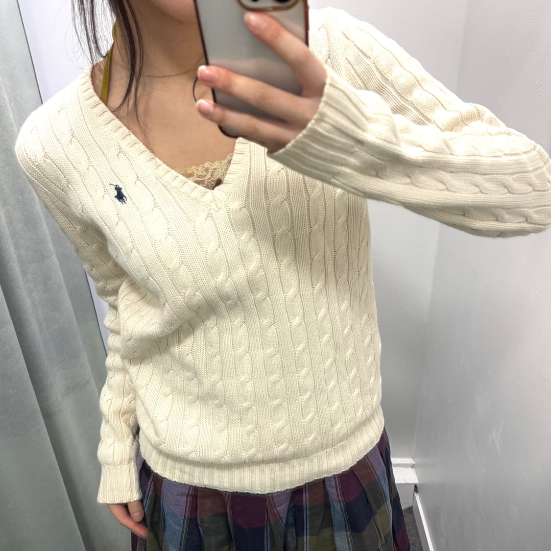 폴로 스포츠 아이보리 꽈베기 니트 상품이미지1