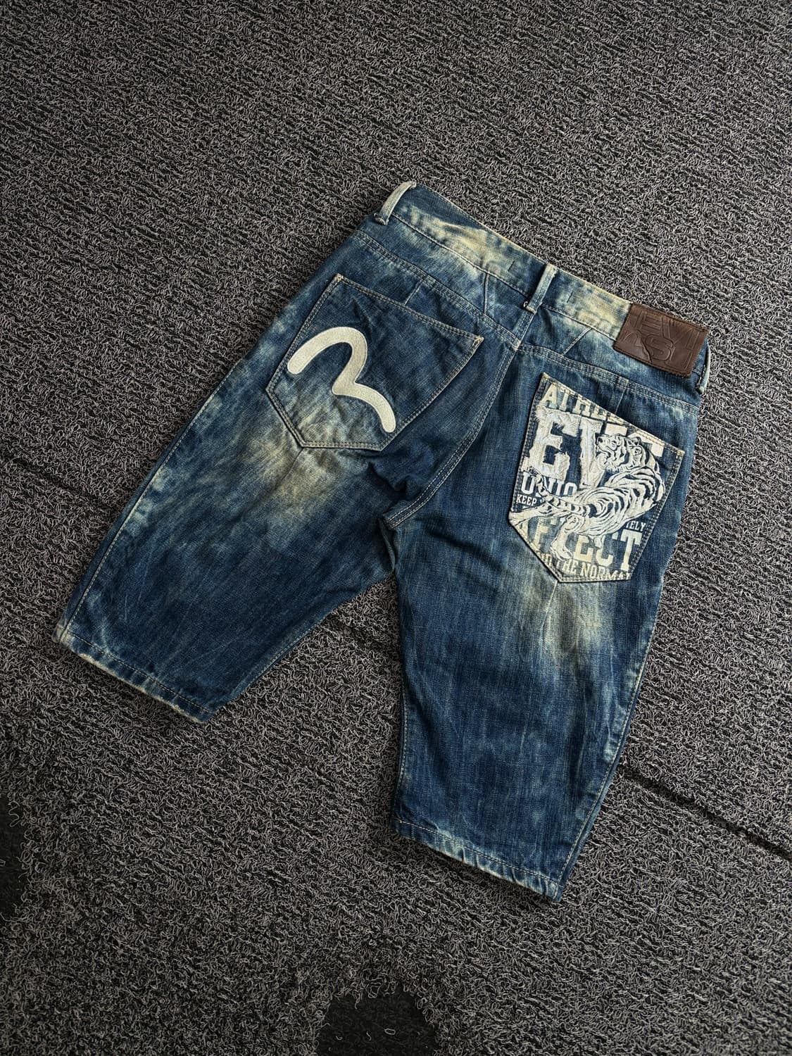 00s 에비수 자수 올그스쿨 아이스 워싱 하프 팬츠 3734 상품이미지1