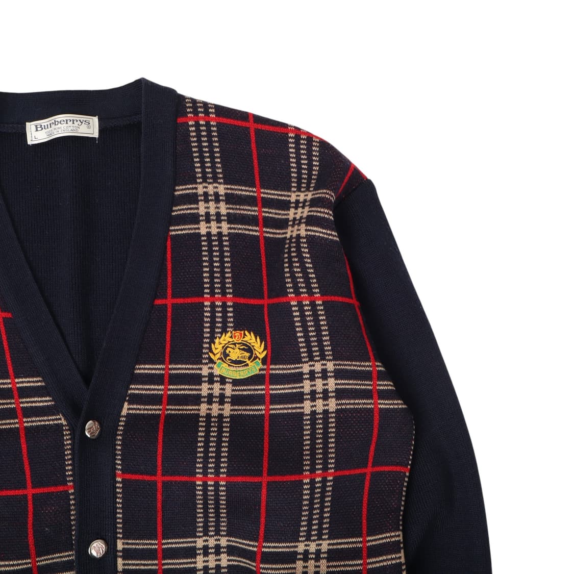 버버리 크레스트 네이비 노바체크 울 가디건 상품이미지3