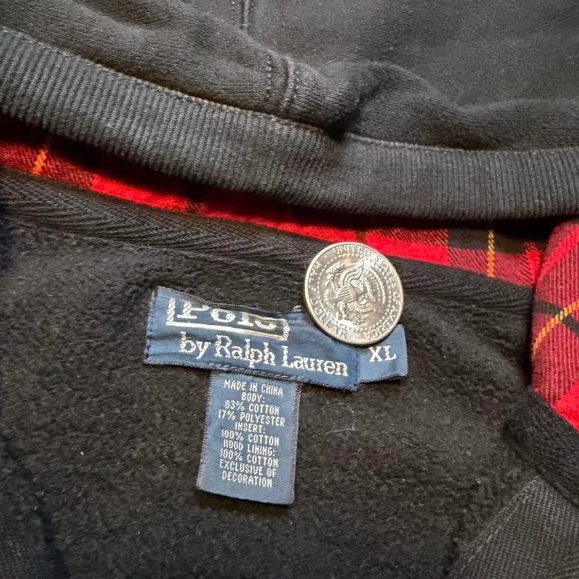 폴로 랄프로렌 빅 포니 타탄 체크 안감 후드 집업 상품이미지3