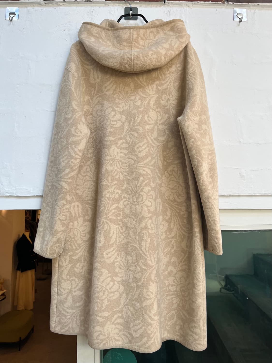 Geiger Austria 베이지 울 후드 롱 코트 38 상품이미지9