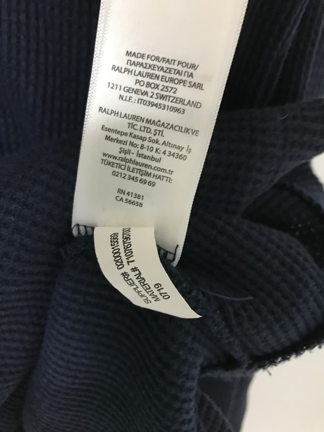 폴로 와플 롱슬리브 네이비 XXL 상품이미지3