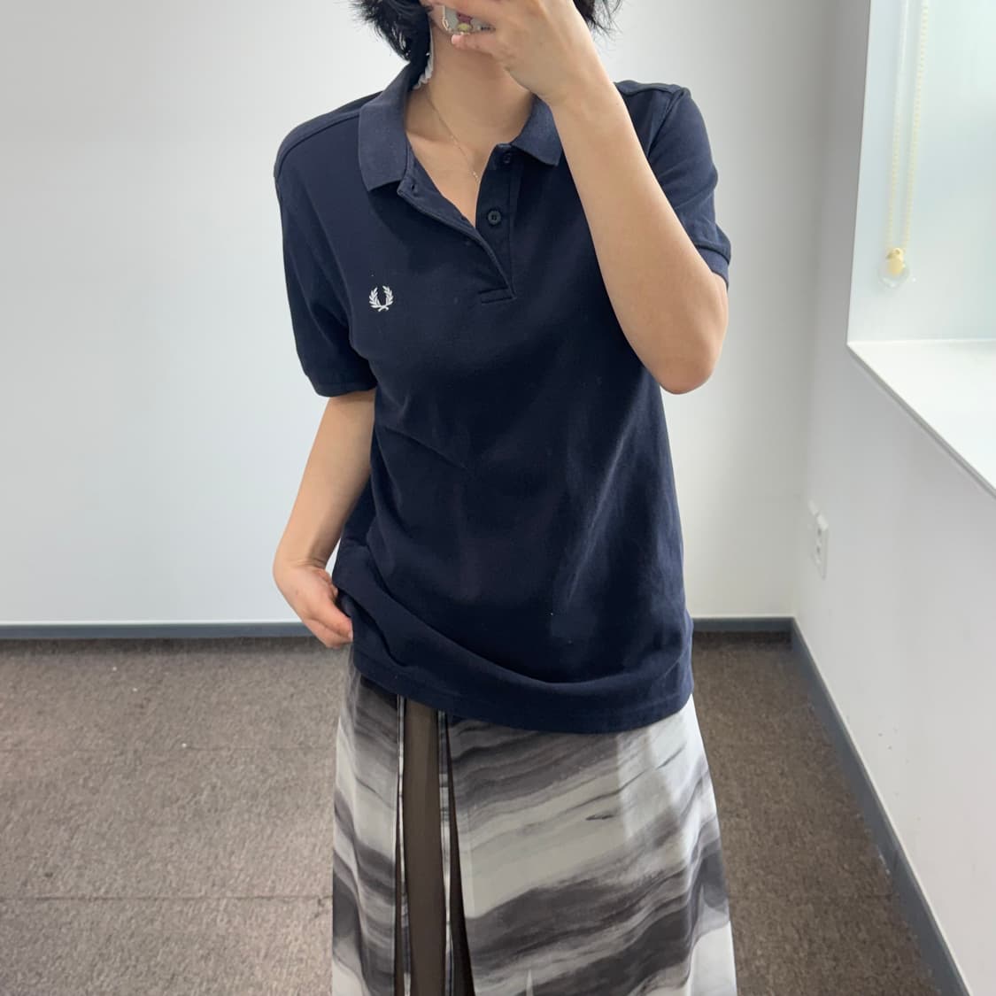 Fredperry 프레드페리 스몰로고 네이비 카라 반팔티 “ 상품이미지2