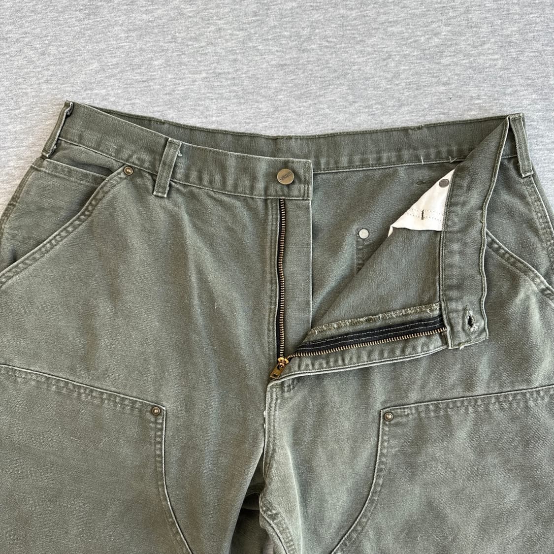2005년 칼하트 B136 Moss 더블니 카펜더 팬츠  상품이미지5