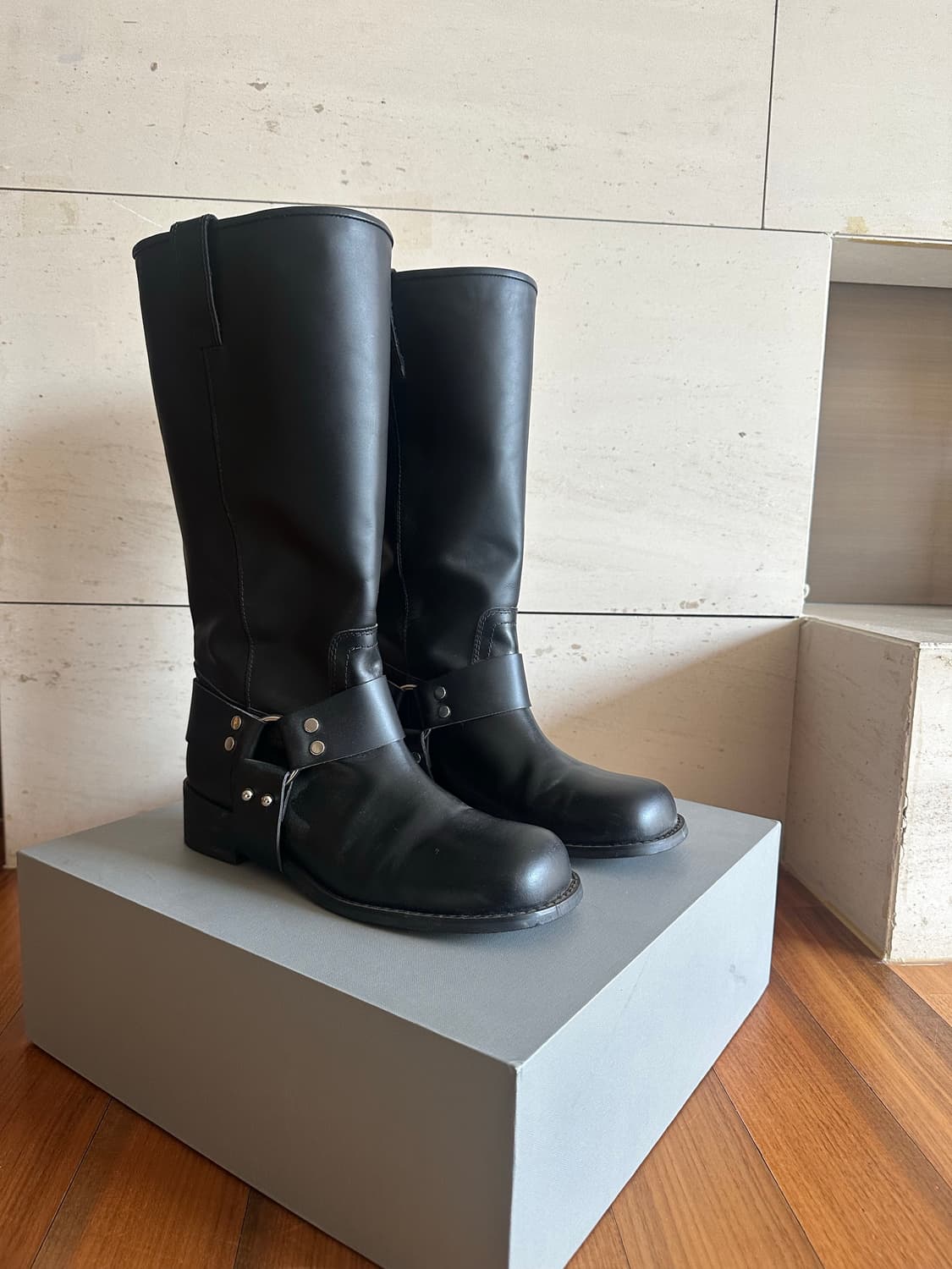 Khiho 블랙 바이커 부츠 38 (245-250) 상품이미지4