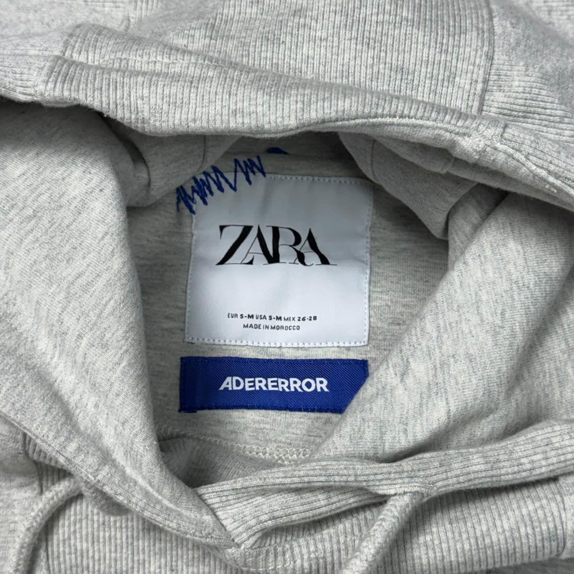 (L-XL) 자라 X 아더에러 자수 후드티 그레이  상품이미지6