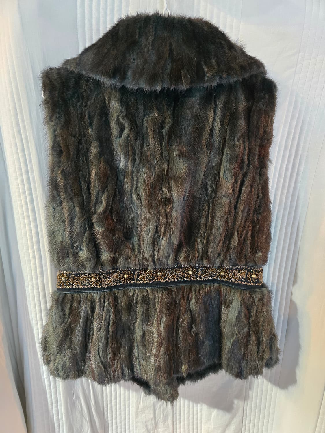 PRENDANG 퍼 베스트 밍크 조끼 리본 장식 상품이미지7