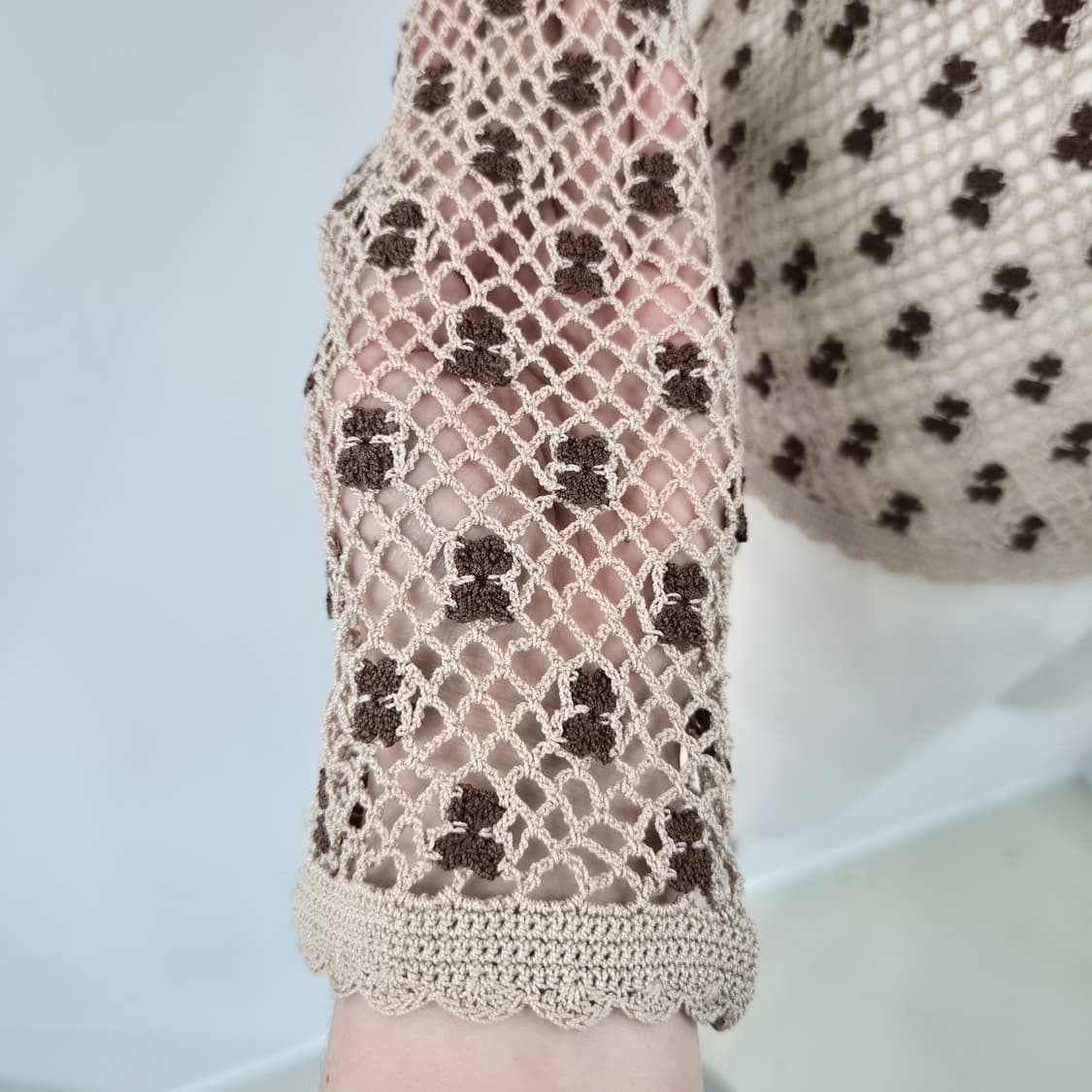 BIANCA COLLECTION 베어 플라워 크로쉐 가디건 상품이미지7