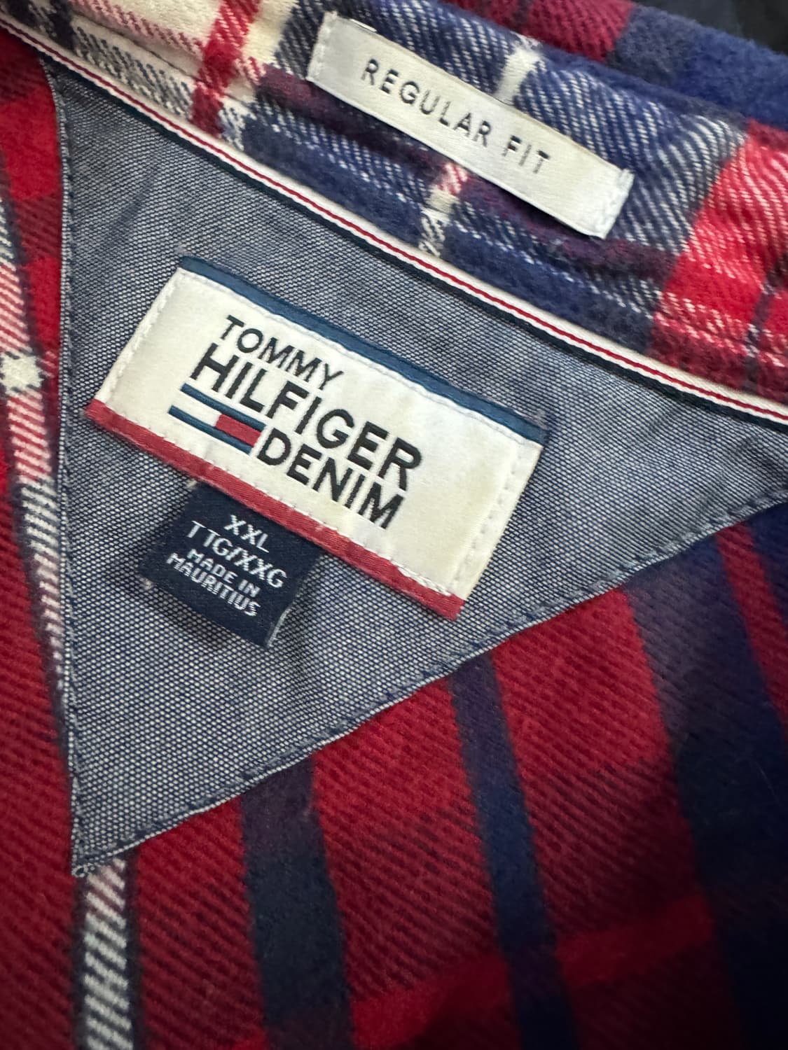 타미힐피거 레귤러핏 이쁜 코튼 체크셔츠 XL 상품이미지3