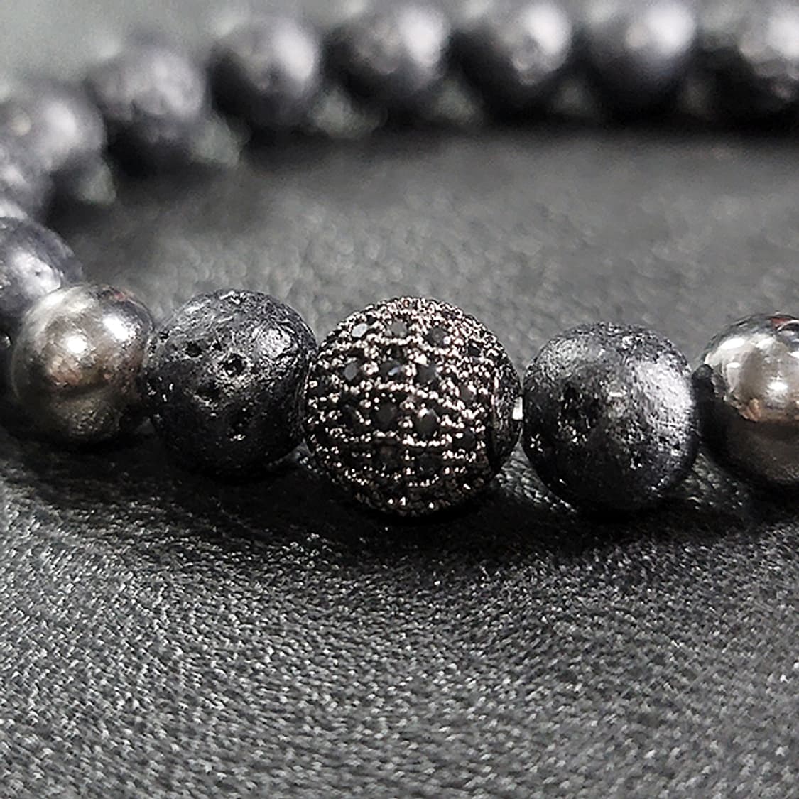 Velkar 바솔트 8mm 남자 빈티지 보석 원석 팔찌 상품이미지3