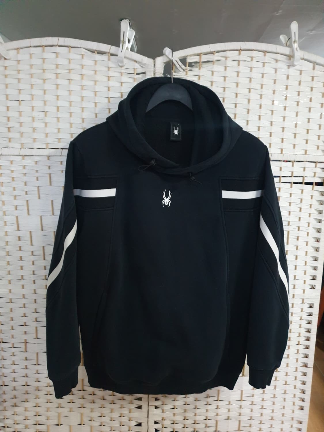스파이더 블랙 후드티 화이트 라인 XL 상품이미지1