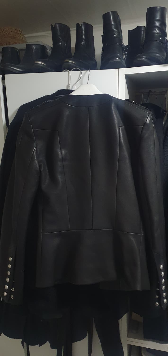 (소매 버튼하자 있음) 발망 실버 버튼 나폴레옹 램스킨 자켓 34 사이즈 상품이미지2