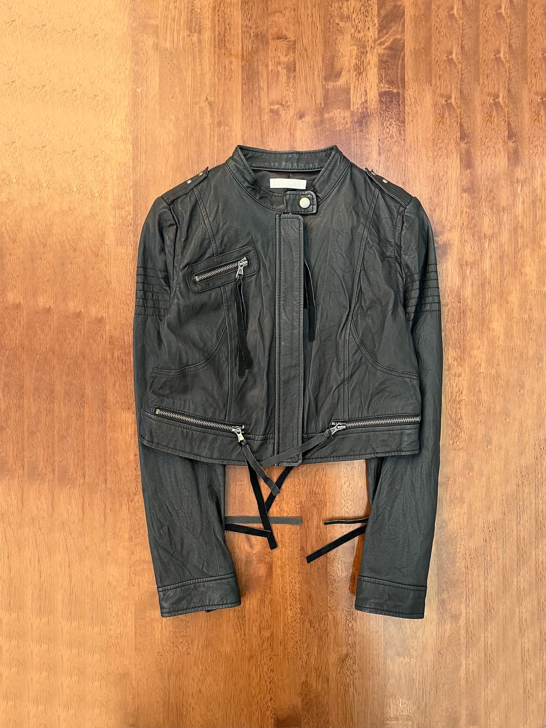 Y2K 그런지 페이크 레더 숏 자켓 상품이미지1