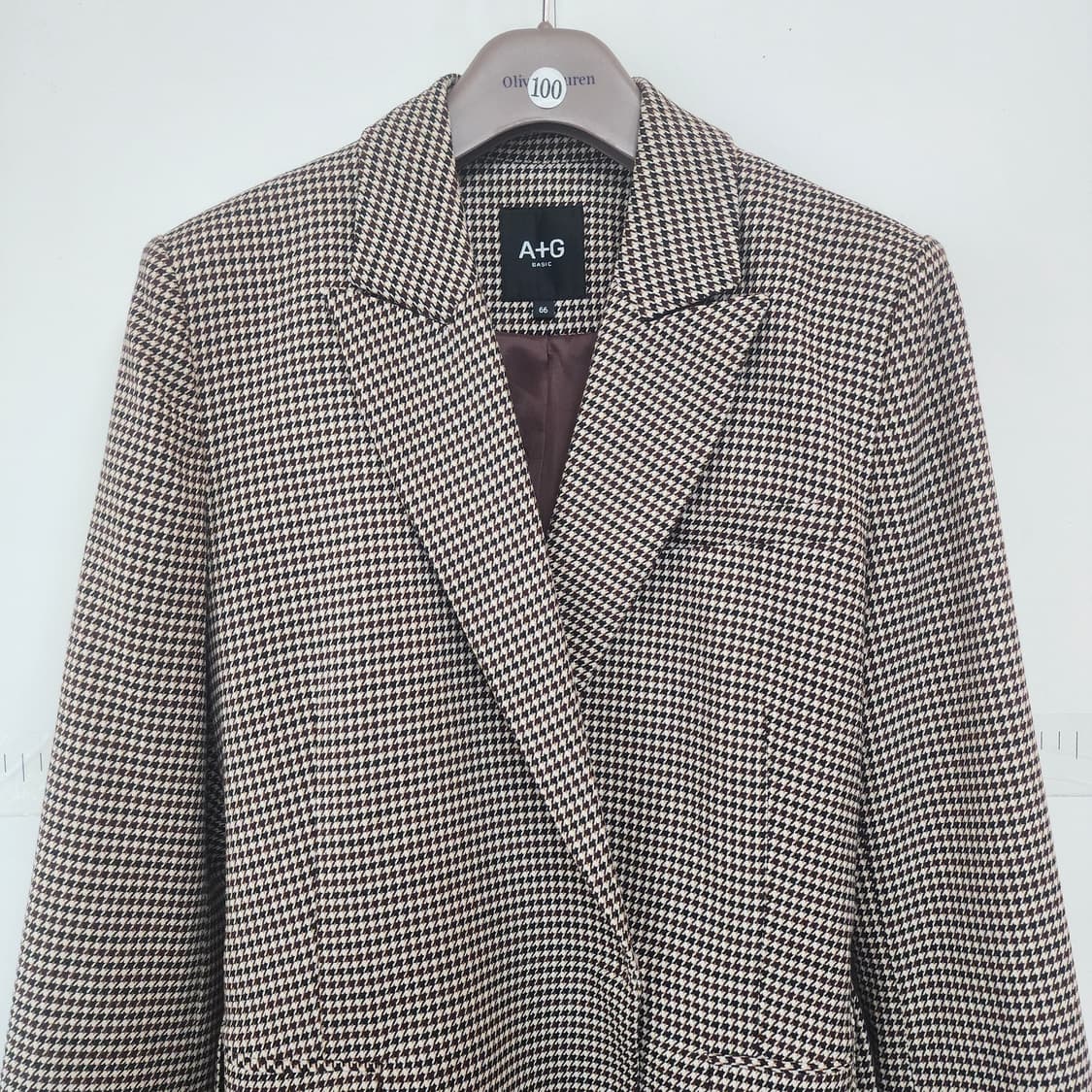 A+G 하운드투스 체크 벨트 자켓 상품이미지2