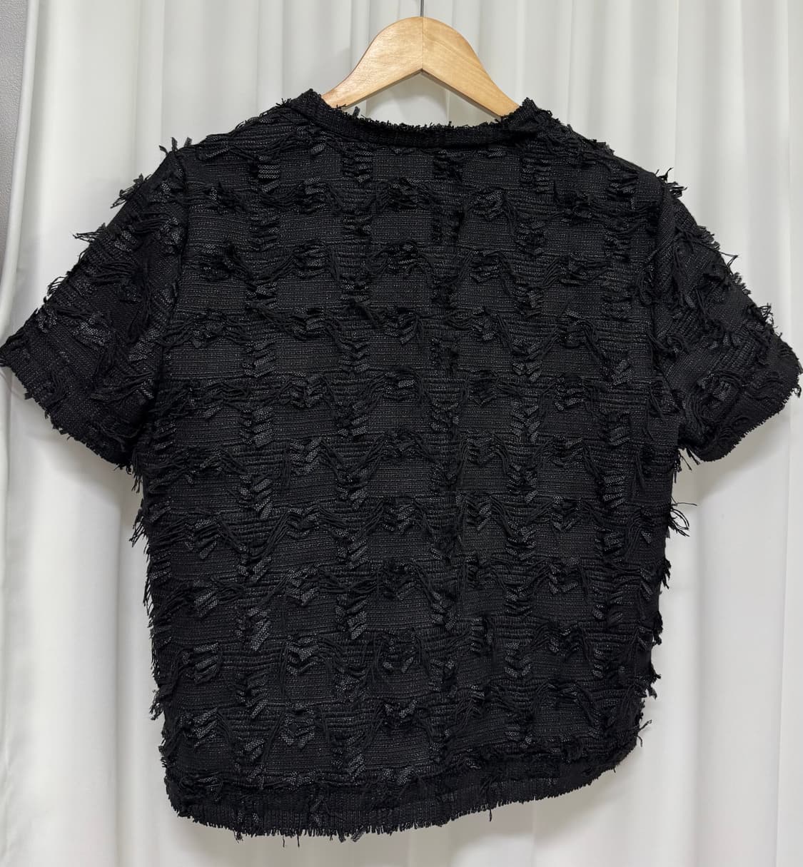 비스윗 트위드 반팔 자켓 수술 블랙 상품이미지7